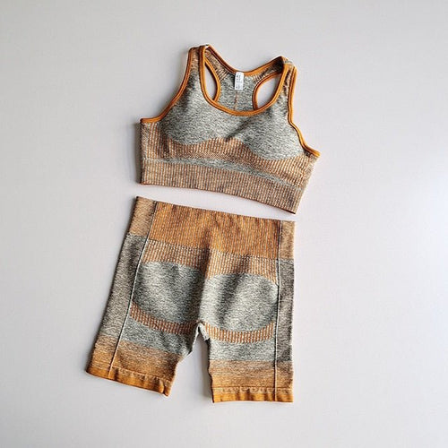 2 piece long sleeve workout set women yoga clothes strength active wear-1